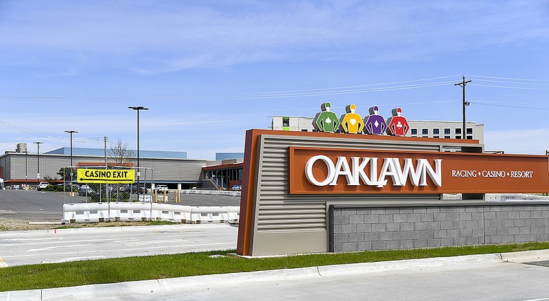 A file photo showing the temporary entrance to Oaklawn Racing Casino Resort on April 1. - Photo by Grace Brown of The Sentinel-Record