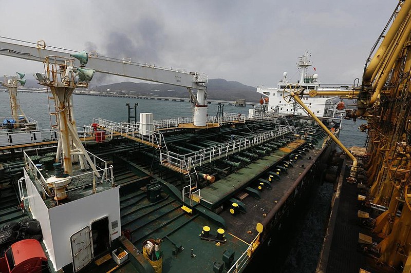 In this May photo, the Iranian oil tanker Fortune is anchored at the dock of the El Palito refinery near Puerto Cabello, Venezuela. U.S. officials said Thursday that the Trump administration has seized the cargo of four tankers transporting Iranian fuel to Venezuela.
(AP/Ernesto Vargas)