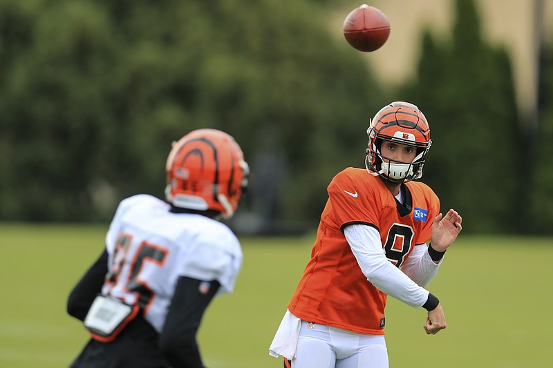 Cincinnati Bengals quarterback Brandon Allen passes the ball during