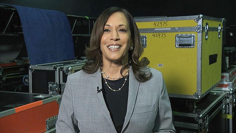 In this image from video, Democratic vice presidential candidate Sen. Kamala Harris, D-Calif., speaks about voting during the third night of the Democratic National Convention on Wednesday, Aug. 19, 2020. (Democratic National Convention via AP)