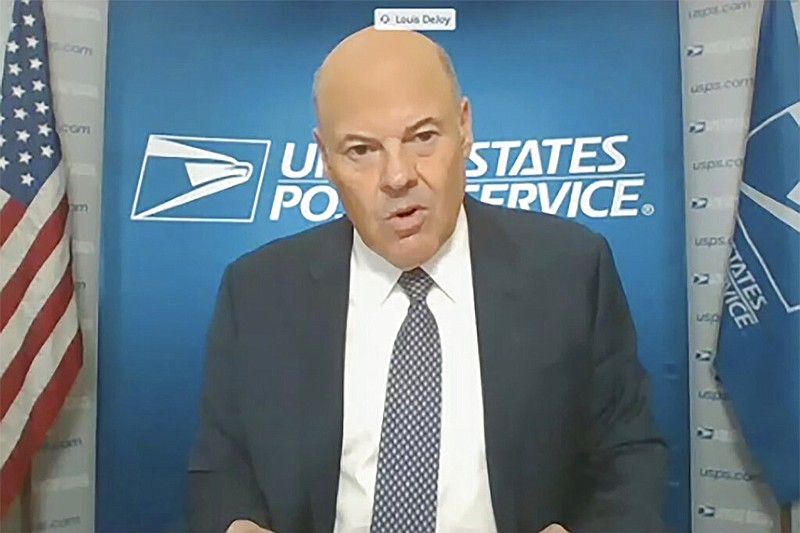 In this image from video, U.S. Postmaster General Louis DeJoy testifies during a virtual hearing before the Senate Governmental Affairs Committee on the U.S. Postal Service during covid-19 and the upcoming elections, Friday, Aug. 21, 2020 on Capitol Hill in Washington.