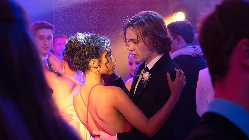 Outspoken and fiercely intelligent drug dealer Maya (Taylor Russell) helps the introverted Adam (Charlie Plummer) maintain his tenuous grip on reality in Thor Freudenthal’s “Words on Bathroom Walls.”