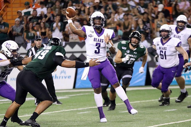 Central Arkansas quarterback Breylin Smith (3) set school records last season with 3,704 passing yards and 32 touchdown passes, but he has faced obstacles throughout his career and life.
(Photo courtesy of the University of Central Arkansas)