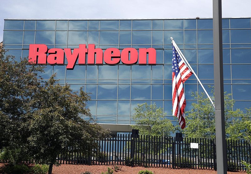 A Raytheon facility in Woburn, Mass., is shown in this file photo. Raytheon’s stock fell 1.5% on Tuesday after the announcement that the company will be kicked out of the Dow Jones Industrial Average. (AP) 