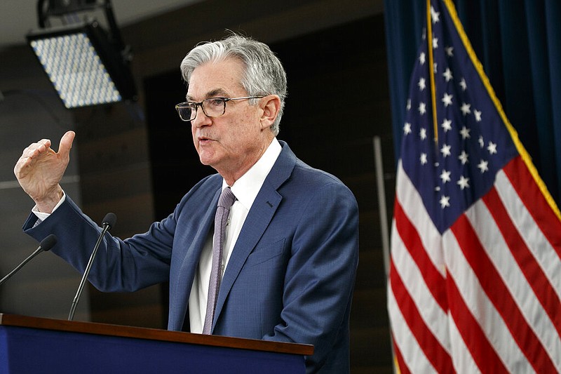 Federal Reserve Chair Jerome Powell speaks during a news conference in Washington in this March 3, 2020, file photo.