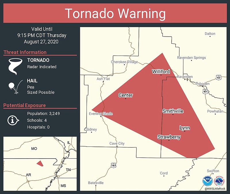 Flash flood warnings issued for portions of Arkansas; tornado warnings ...