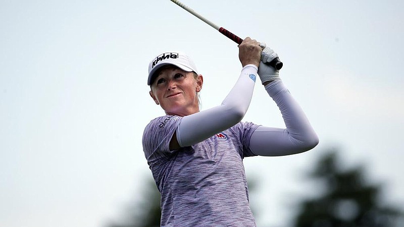 Stacy Lewis (above) will be paired with fellow former University of Arkansas golfer Gaby Lopez today in the opening round of the LPGA Northwest Arkansas Championship at Pinnacle Country Club in Rogers.
(AP/Gene J. Puskar)