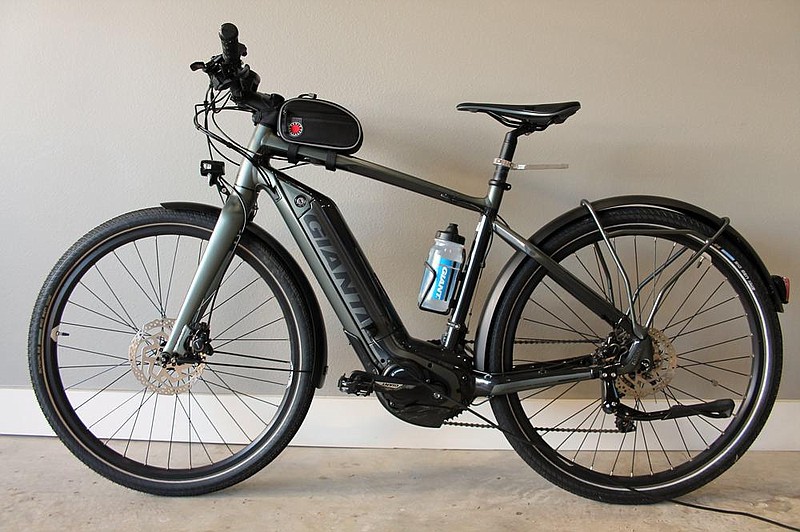 Sales of electric bicycles (such as this Giant model) have increased by 70 percent or more each month since the coronavirus pandemic began.
(Arkansas Democrat-Gazette/file photo)