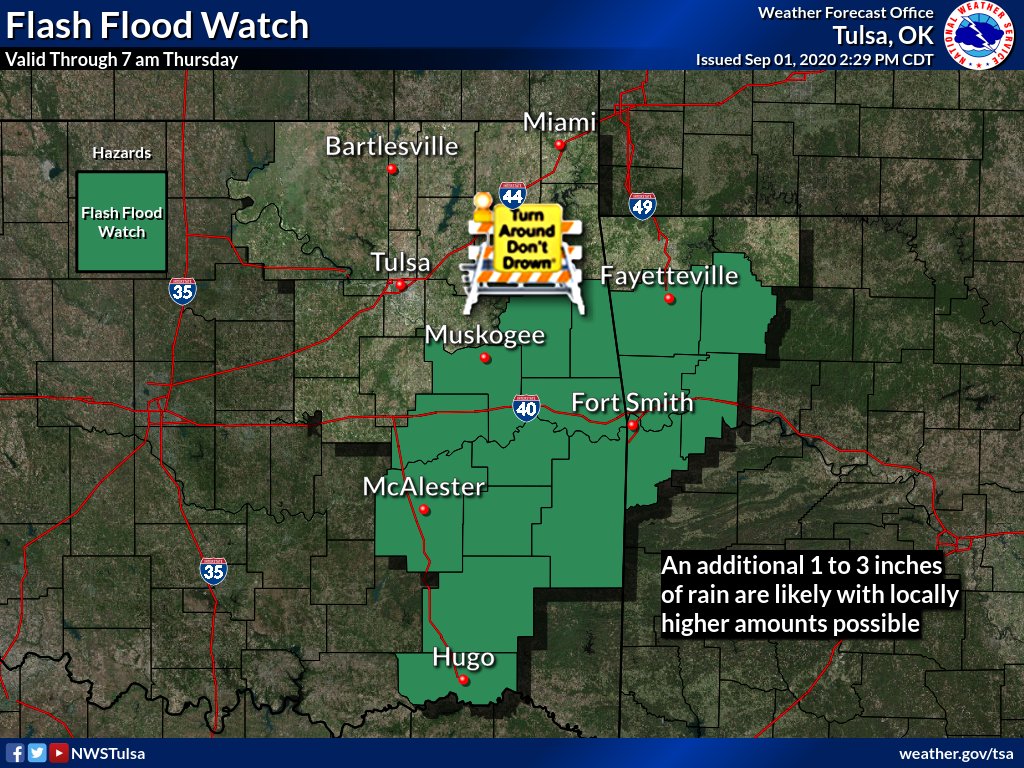 Flash Flooding Possible In Parts Of Northwest Arkansas