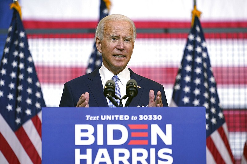 Democratic presidential candidate former Vice President Joe Biden speaks at campaign event in Pittsburgh, Pa., Monday, Aug. 31, 2020, at a location called Mill 19.