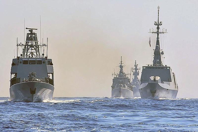 In this photo provided Monday by the Greek Defense Ministry, warships from Greece, Italy, Cyprus and France hold joint military exercises in late August south of Turkey in the eastern Mediterranean. The region has become a source of friction between Greece and Turkey.
(AP/Greek Defense Ministry)