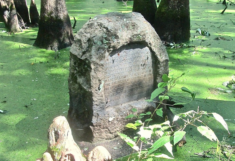 A plaque at Louisiana Purchase Historic State Park marks the initial point for surveying 827,000 square miles bought from France in 1803.

(Special to the Democrat-Gazette/Marcia Schnedler)