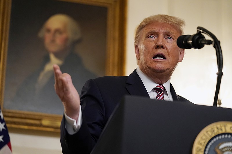 President Donald Trump speaks during an event on judicial appointments, in the Diplomatic Reception Room of the White House, Wednesday, Sept. 9, 2020, in Washington. 

