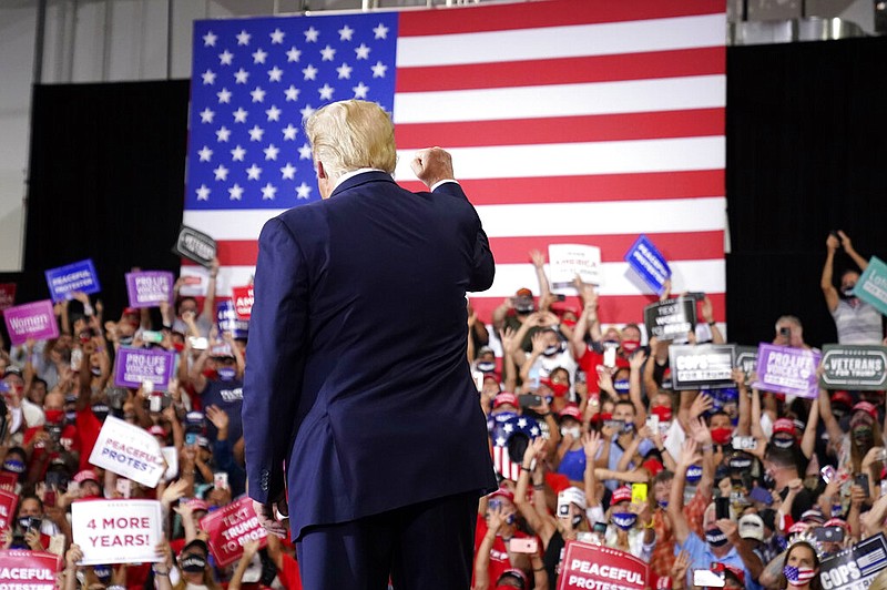 President Donald Trump arrives to speak at a rally at Xtreme Manufacturing, Sunday, Sept. 13, 2020, in Henderson, Nev.