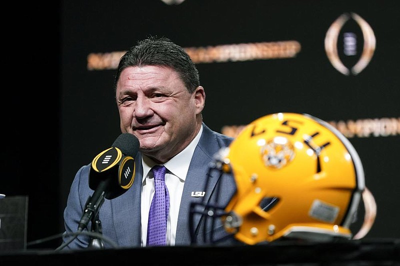 LSU Coach Ed Orgeron said most of the players on his team had contracted and recovered from covid-19. (AP file photo) 