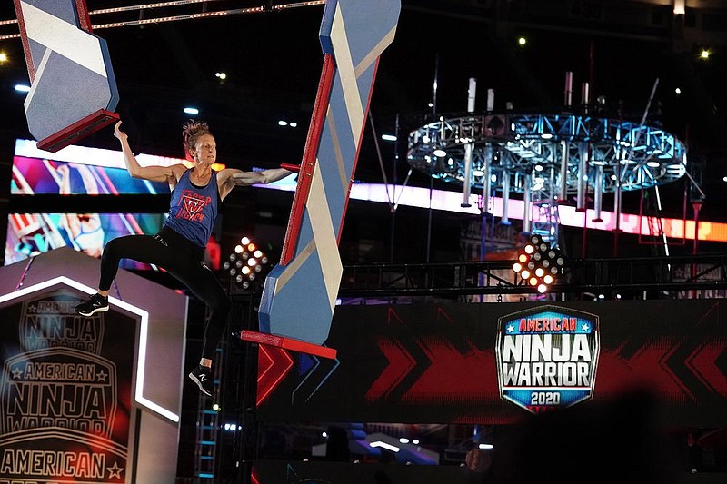 Brittany Holterman competes in the 12th season of "American Ninja Warrior," which has been produced with its own set of coronavirus-related rules.
(NBC/Elizabeth Morris)