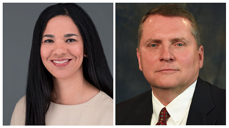 April Legere (left) and incumbent Jerry Carmichael (right) are competing to represent Ward 3, the southwest part of Rogers, on the City Council.