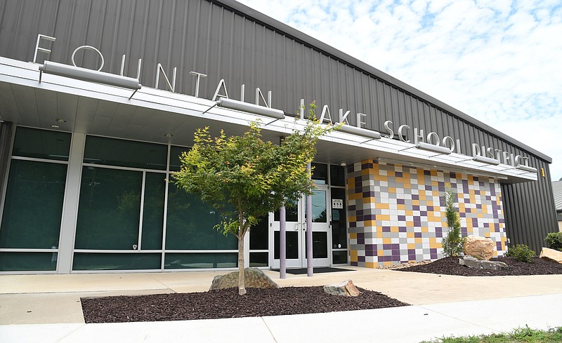 A file photo shows the exterior of the Fountain Lake School District's administration building on July 21. - Photo by Grace Brown of The Sentinel-Record