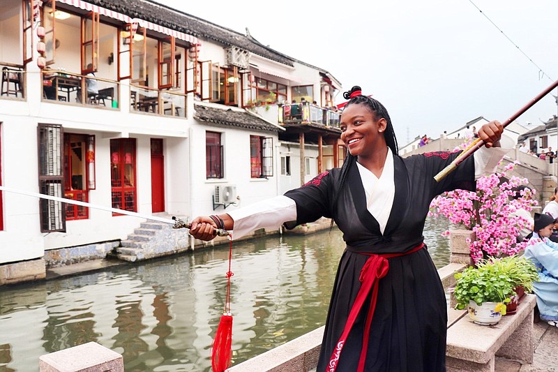 Alyssa Smith, a senior at University of Arkansas at Pine Bluff, is shown in China in this undated courtesy photo. In 2019, Smith began a yearlong project at China's Shanghai Normal University, which was temporarily closed due to the covid-19 pandemic. Smith plans on returning to China once the program reopens. (Special to The Commercial)