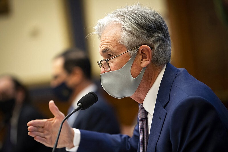 Federal Reserve Chair Jerome Powell testifies during a House Financial Services Committee hearing about the government’s emergency aid to the economy in response to the coronavirus on Capitol Hill in Washington on Tuesday, Sept. 22, 2020. 