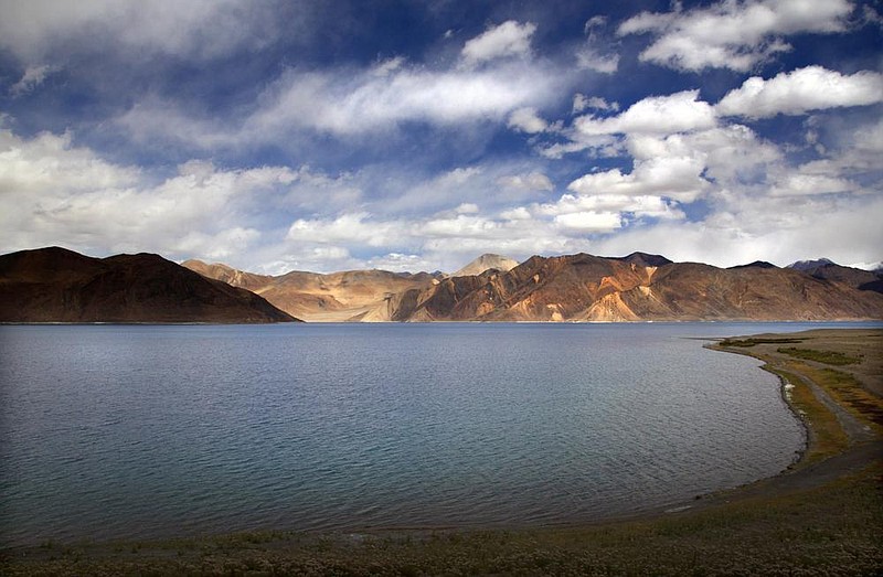 Pangong Lake is shown in the Indian-controlled Ladakh region where Indian and Chinese troops have been engaged in a monthslong standoff at the disputed border. (AP file photo) 