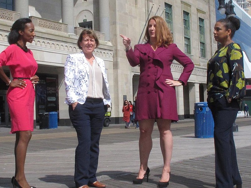 These women (from left) Jacqueline Grace, Terry Glebocki, Karie Hall and Melonie Johnson run four of the nine casinos in Atlantic City, N.J. “I hope I live to see the day where this is not considered news,” Johnson said. (AP/Wayne Parry) 