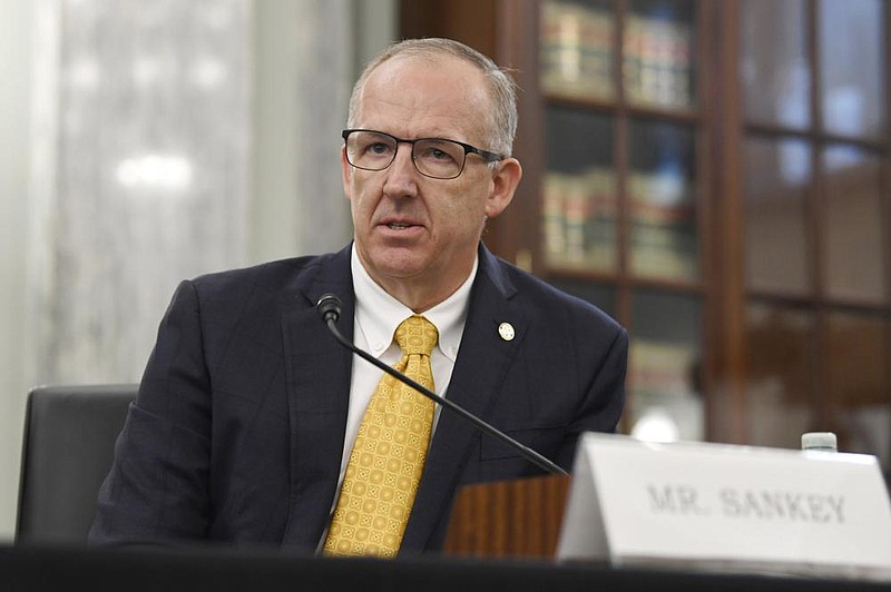 Southeastern Conference Commissioner Greg Sankey testifies before a Senate Commerce Committee hearing on Capitol Hill in Washington, Wednesday, July 1, 2020. 
 (AP Photo/Susan Walsh)
