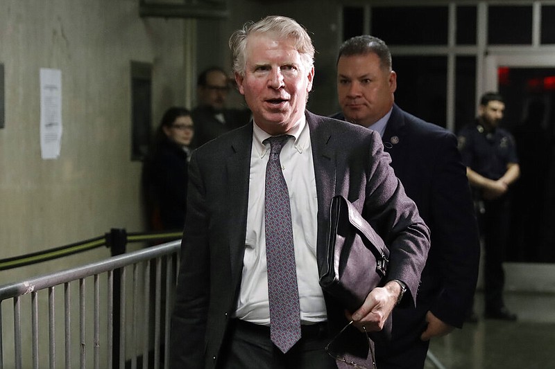 FILE - In this Friday, Feb. 7, 2020, file photo, Manhattan District Attorney Cyrus Vance Jr. leaves court, in New York. Vance, the New York prosecutor who has been fighting to get President Donald Trump’s tax returns, got Deutsche Bank in 2019 to turn over other Trump financial records. (AP Photo/Richard Drew, File)