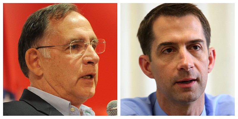 U.S. Sens. John Boozman, left, and Tom Cotton are shown in these file photos.