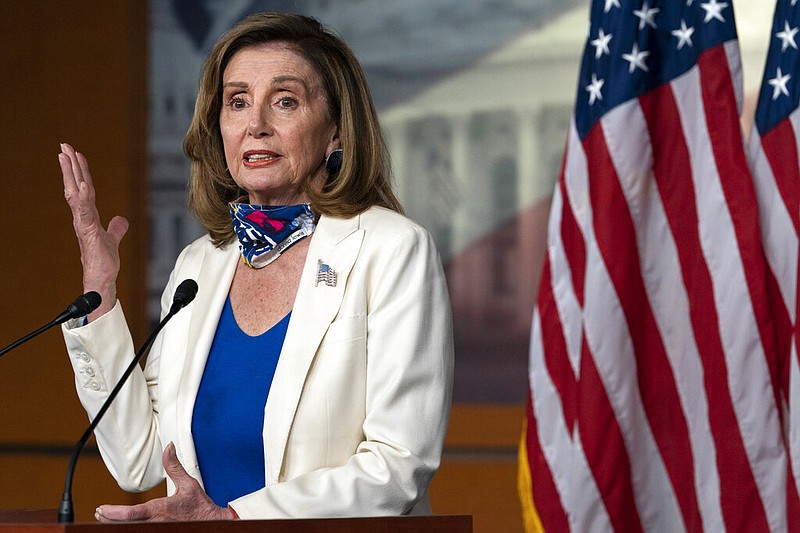 House Speaker Nancy Pelosi of California speaks during a weekly news conference, Thursday, Oct. 1, 2020, on Capitol Hill in Washington. (AP Photo/Jacquelyn Martin)