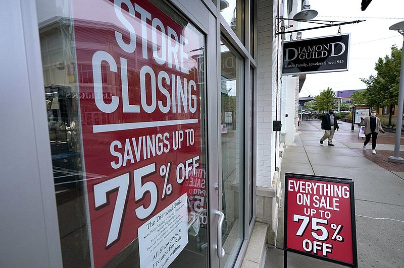 A business storefront in Dedham, Mass., announces a store closing and sale in early September. Economists believe the economy will expand at an annual rate of 30% in the current quarter as businesses have reopened and millions of people have gone back to work.
(AP)