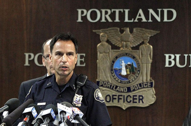 In this Sept. 13, 2012, file photo, Portland Sheriff Michael Reese speaks during a news conference at the Justice Center in Portland, Ore. 
(AP Photo/Don Ryan, file)