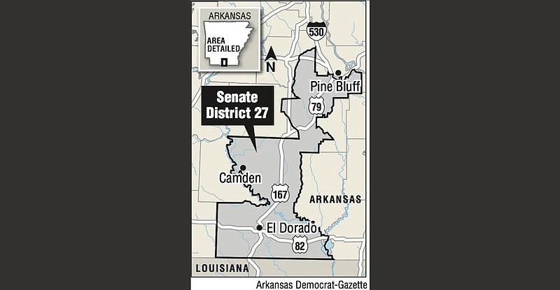 A map showing the location of Senate District 27.