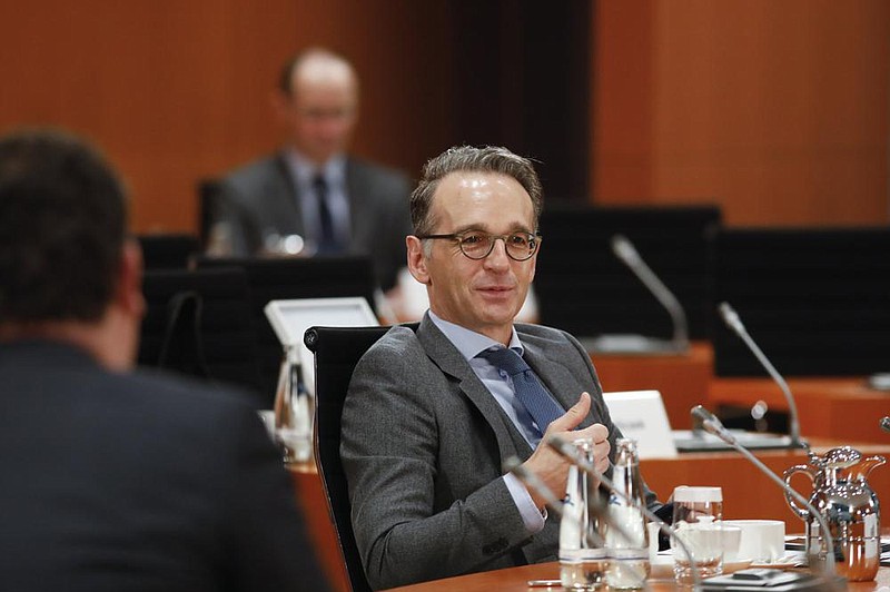 German Foreign Minister Heiko Maas attends the weekly Cabinet meeting of the German government Wednesday at the chancellery in Berlin.
(AP/Markus Schreiber)