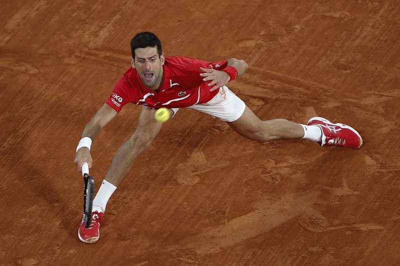 Novak Djokovic defeated Stefanos Tsitsipas 6-3, 6-2, 5-7, 4-6, 6-1 in the semifinals of the French Open on Friday and will face Rafael Nadal for the championship Sunday.
(AP/Alessandra Tarantino) story.lead_photo.caption