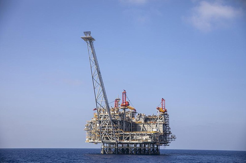 A drilling platform is seen last month in Israel’s Leviathan gas field in the Mediterranean Sea. 
(AP/Ariel Schalit) 