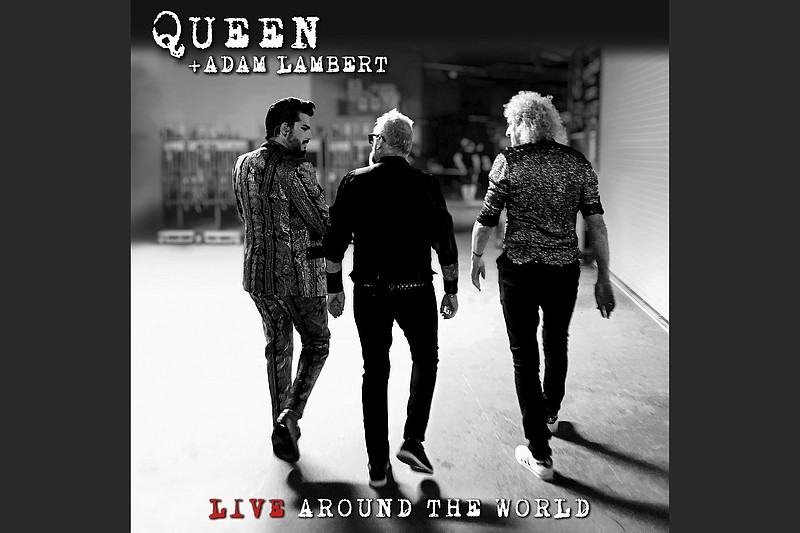 This album cover image released by Hollywood Records shows "Live Around the World" by Queen + Adam Lambert, releasing Friday, Oct. 2. (Hollywood Records via AP)