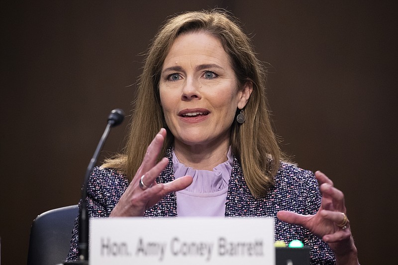 Supreme Court nominee Amy Coney Barrett speaks during a confirmation hearing before the Senate Judiciary Committee, Wednesday, Oct. 14, 2020, on Capitol Hill in Washington. story.lead_photo.caption