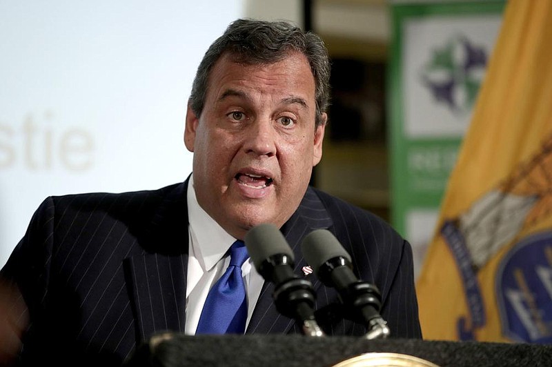 In this Nov. 29, 2017, file photo, New Jersey Gov. Chris Christie speaks during a news conference in Newark, N.J.  Christie said in a Twitter post Saturday, Oct. 10, 2020,  that he had been released from Morristown Medical Center and would have “more to say about all of this next week.” 
(AP Photo/Julio Cortez, File)