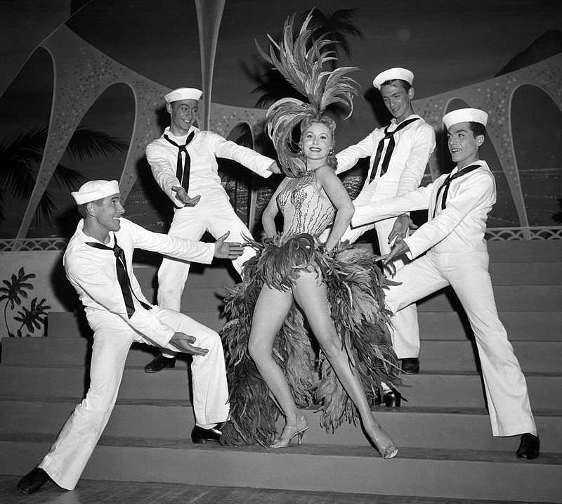 Actress Rhonda Fleming makes her first nightclub appearance at the New Tropicana hotel in Las Vegas on May 20, 1957.
(AP file photo)