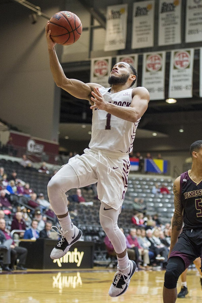 UALR junior guard Markquis Nowell is expected to be one of the top point guards in the Sun Belt Conference this season. He averaged 17.2 points, 4.9 assists and 3 rebounds per game last season on his way to being named a first-team all-conference selection.
(Arkansas Democrat-Gazette/Jeff Gammons)