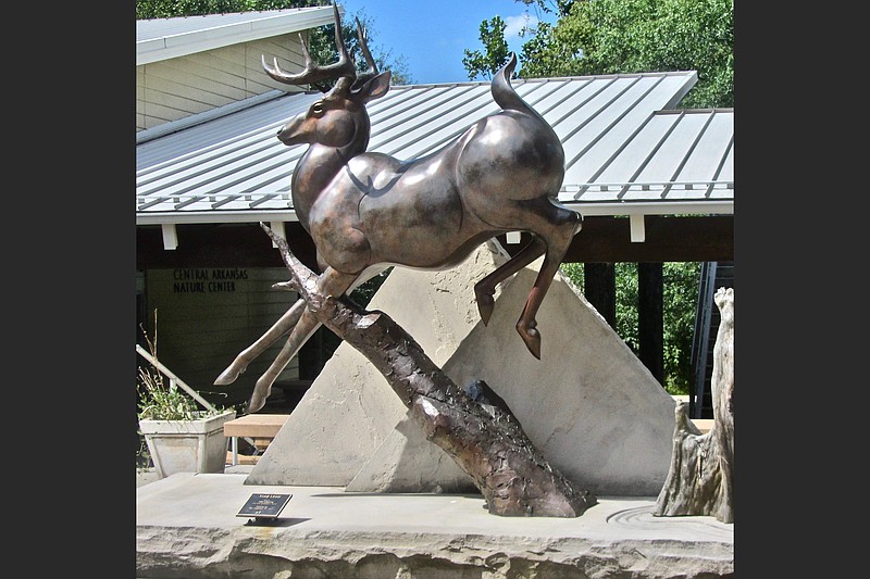 “Stag Leap,” by Tim Cherry, stands outside the nature center.

(Special to the Democrat-Gazette/Marcia Schnedler)