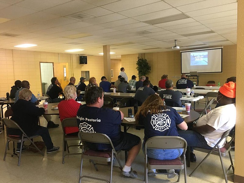 About 35 firefighters gathered from around Jefferson County on Saturday to participate in the Water Tanker Task Force workshop.
(Special to The Commercial/Deborah Horn)