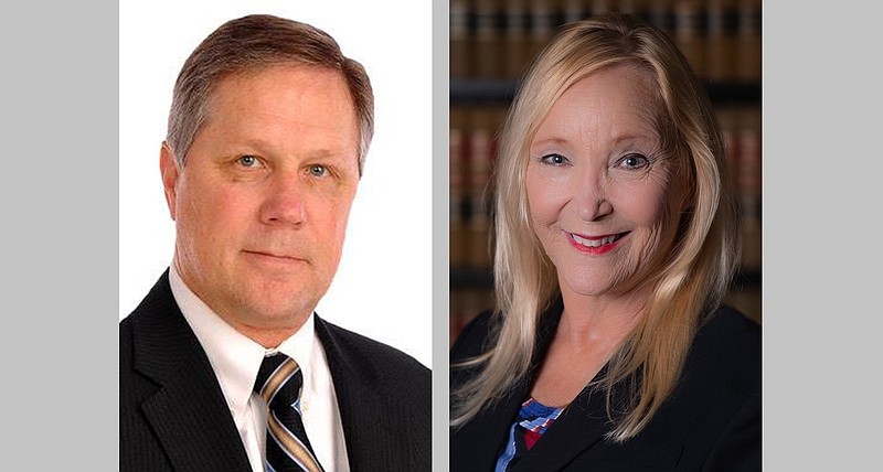 The two candidates who sought the open circuit judge seat for District 11, Division 3, Subdistrict 11.2 in the Nov. 3, 2020, general election are Mac Norton (left) and Therese Free.