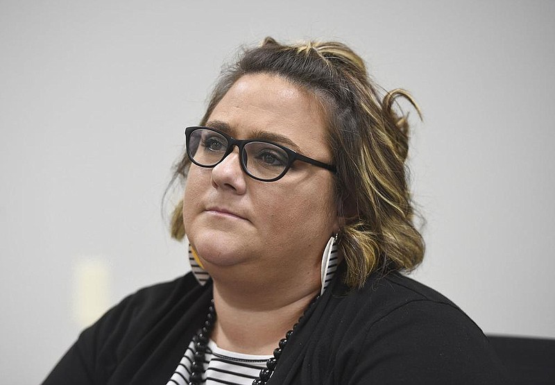 Leah Smith, fourth grade literacy and social studies teacher, looks on,Monday, October 5, 2020 at the Clinton Schools Administration Building in Clinton. 
(NWA Democrat-Gazette/Charlie Kaijo)