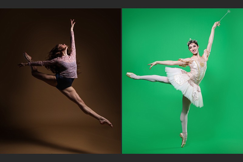 Megan Tillman (left) and Isabelle Urban are among the Ballet Arkansas company members performing Nov. 15 with members of the Arkansas Symphony in a program titled "First Round." (Democrat-Gazette file photos)