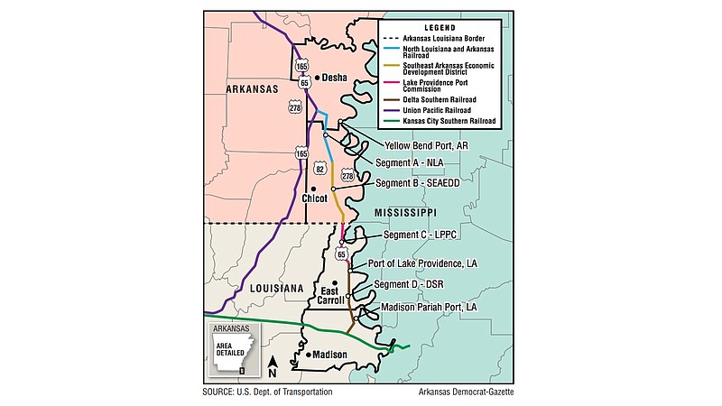 This graphic shows details of a railroad that's one of the big-ticket items on the plate of the Southeast Arkansas Economic Development District. story.lead_photo.caption