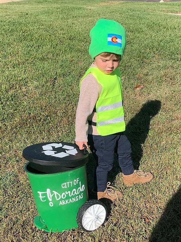 Myles Rigdon dressed as a sanitation worker for the City of El Dorado for Halloween this year. (Contributed) story.lead_photo.caption