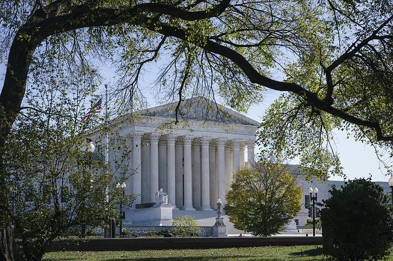 The Supreme Court is seen on Election Day, Tuesday, Nov. 3, 2020, in Washington. President Donald Trump says he’s planning an aggressive legal strategy to try prevent Pennsylvania from counting mailed ballots that are received in the three days after the election, a matter that could find its way to the high court.