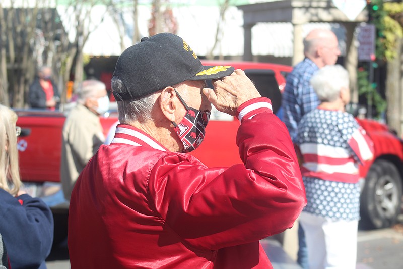 The American Legion Post 10 Veterans Day program was held outside the Union County Courthouse on Wednesday. (News-Times/Matt Hutcheson)